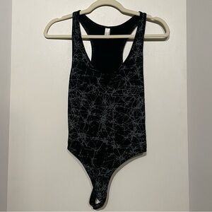 Vintage Y2K American Apparel Marble Print Thong Bodysuit